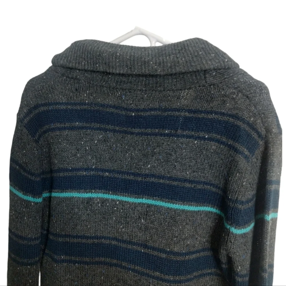 Men's UnionBay Button Down Grey Stripe Sweater size S Grandpa, Preppy, Knit Herr